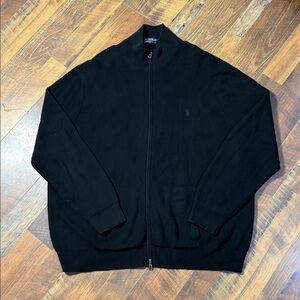 Polo Ralph Lauren Full Zip Sweater Jacket Black 3XB Big & Tall
